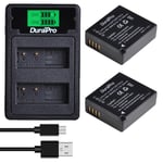 DuraPro 2Pcs DMW-BLG10 DMW BLG10 BLG10e BLE9 Battery + LED Built-in USB Dual Charger for Panasonic Lumix DMC-GF3, DMC-GF5, DMC-GF6, DMC-GX7, DMC-GX85, DMC-LX100, DMC-ZS60, DMC-ZS100 Digital Cameras