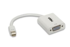 vhbw Adaptateur Mini-Displayport vers VGA pour ordinateur portable, PC, projecteur, carte graphique, moniteur - Cable d'adaptation Mini-DP-VGA, blanc