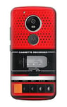 Red Cassette Recorder Graphic Case Cover For Motorola Moto G6 Play, Moto G6 Forge, Moto E5