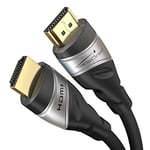KabelDirekt – 1 m – Câble HDMI 2.1 8K Ultra High Speed, certifié (48G, 8K@60 Hz, tout dernier standard, officiellement licencié/testé pour une qualité optimale, idéal pour la PS5/Xbox, argenté/noir)