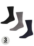 DKNY 3 Pack Mercer Sock - Black/Navy/Grey, Black/Navy/Grey, Men