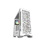 Nfortec - NEKKAR Boîtier PC Gaming Mid Tower (ATX), 4x 120mm Ventilateurs ARGB et Contrôleur inclus, Grille avant, Latéraux en verre trempé, Blanc