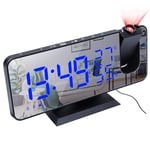 RuiXia Piece Projector Alarm Clock LED Digital Desk Clock USB Charging with Snooze for Bedroom Office Desk Livingroom