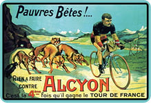 Schatzmix Plaque Murale en métal Motif vélo Alcyon Tour de France 20 x 30