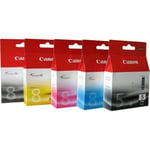 LOT Canon PGI-5 CLI-8 BCMY Ink Cartridge Bundle Set 5 PACK
