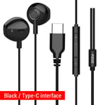 Black PZOZ-Écouteurs filaires de type C, oreillettes basses, casque d'écoute pour iPhone 15 Pro Max iPad air 5 Samsung xiaomi Huawei MP3 PC ""Nipseyteko