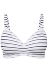 Ulla Popken Femme Grandes Tailles Soutien-Gorge à Bonnets Souples, sans Armatures. Imprimé à Rayures. Bonnet A-D. Bleu Nuit 95C 790703139-95C