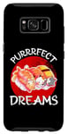 Coque pour Galaxy S8 Purrrfect Dreams Chat sushi endormi amusant pour homme, femme, enfant