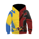 Deadpool och Wolverine Hoodie Cosplay Kostym Skjorta för Män Kvinnor Barn 3D Nyhet Hooded Sweatshirt Topp Red-Yellow M