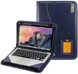 Broonel - Contour Series - Blue Heavy Duty Leather Protective Case - Compatible with ASUS Chromebook C523 15.6"