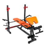 YFFSS Weights Bench, Adjustable Benches Squat Rack Weight Table Multifunctional Weight Bed Adjustable Bench Press Barbell Bed Home Fitness Equipment Benches (Color : Orange)