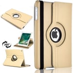 360 Leather Rotate Stand Case Folio Cover For Apple iPad 9.7 (2018) 6th Generation (Gold)