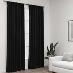 vidaXL Linen-Look Blackout Curtains with Hooks 2 pcs Anthracite 140x245 cm Room