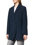 JACK & JONES Womens Long Coat Regular Fit Ladies Blazer Long Sleeve Outdoor, Navy Blazer Colour, UK Size M