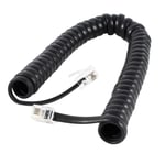 6.5ft Phone Cord RJ9 4P4C Telephone Handset Cable Coiled Wire for Landline Black