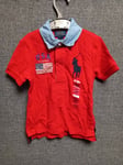 Ralph Lauren Polo Shirt Red USA FLAG Age 3 Years DH013 EE 07