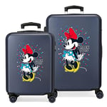 Disney Minnie Sunny Day Blue Luggage Set 55/68 cm Rigid ABS Combination Lock 104 Litre 4 Double Wheels Hand Luggage