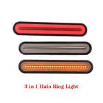 GZA 2x Waterproof LED Trailer Truck Brake Light 3 In1 Neon Halo Ring Tail Brake Stop Turn Light Sequential Flowing Signal Light Lamp