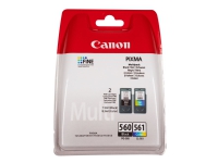Canon PG-560 / CL-561 Multipack - 2-pack - svart, färg (cyan, magenta, gul) - original - bläckpatron - för PIXMA TS5350, TS5351, TS5352, TS5353, TS7450, TS7451