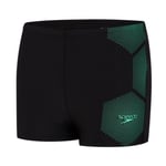 Badbyxor barn Tech Placement boxer svart/gröna hexagon - Speedo (Storlek: 152cl = 12 år)