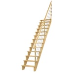 Dolle Spartrappa Lyon Rak med Horisontellt Stålräcke trappa obh. furu 65 cm rak m. horisontell 10 mm stålrör 1062509