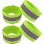 Set med 4 reflekterande säkerhetsarmband - Hög synlighet för barns springcyklar - Fluorescerande repfri elastisk