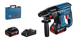 Bosch Professional GBH 18V-21 - Cordless Rotary Hammer (2 Batteries x4.0Ah, Charger, in case)
