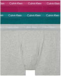 Calvin Klein Men's Boxer Short Trunks Stretch Cotton Pack of 3, Multicolor (Grey Heather/Chesapeake Bay/Jewel), M