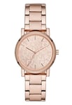 DKNY Watch for Women Soho, Three Hand Movement, 34 mm Rose Gold Alloy Case with a Stainless Steel Strap, NY2854