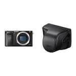 Sony ILCE6000B Compact System Camera Body (Fast Auto Focus, 24.3 MP, Electronic View Finder, Wi-Fi and NFC) with LCSEJAB.SYH Stylish Jacket Case for NEX Camera