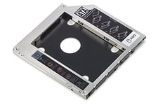 DIGITUS Cadre de Montage SSD/HDD pour Baie de Lecteur CD/DVD/Blu-Ray - pour Ordinateur Portable - 2,5" SSD/HDD - SATA vers SATA III - 9,5 mm de Hauteur - 6 Gbit/s