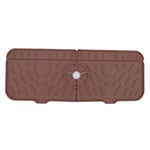 Vattenabsorberande matta för kökskran, tvättbar, återanvändbar, i silikon, för diskbänk, bänkskiva, vattenuppsamlare för kök, badrum, husbil, brun