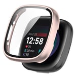 Fitbit Versa 4 / Sense 2 deksel i herdet glass - Rose gullfargett