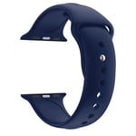 Bracelet compatible apple watch 38mm 40mm 41mm Serie 8 7 6 5 4 3 2 1 SE - Taille L - Silicone Bleu foncé Souple remplacement bracelet montre connectée Phonillico®