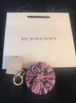 BNWT BURBERRY LONDON 3D Pex Plum Pink  Key Bag/Charm  & Gift Bag Gift Idea