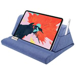 MoKo Tablet Pillow Stand, Soft Bed Pillow Holder, Fits up to 11" Pad, Fit with New iPad 10.2" 2020, New iPad Air 4 3 2, iPad Pro 11 2020/10.5/9.7, Mini 5 4 3, Samsung Galaxy Tab S7/S6, Denim Blue