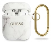 GUESS Airpods / Airpods 2 Skal - Vit Marmor