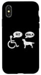 Coque pour iPhone X/XS Blague humoristique en fauteuil roulant pour fauteuil roulant handicapé s'asseoir et marcher