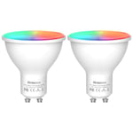 Orbecco GU10 LED Bulbs, Smart Wi-Fi GU10 Light Bulbs Cool Light Warm Light Spotlight, 5W, 2700K-6500K, Dimmable Colour Changing RGB LED Bulbs Compatible with Echo Alexa Google Home, 2-Pack