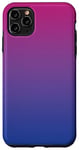 Coque pour iPhone 11 Pro Max Dégradé Ombre Bisexuel Pride Drapeau Rose Violet Bleu Rayures
