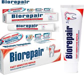 Biorepair fast sensitive toothpaste 75ml pack of two repairs damaged tooth and –