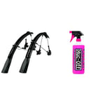 SKS Raceblade Pro Mudguard Set: Black & Muc-Off 904US Nano-Tech Bike Cleaner, 1 Litre - Fast-Action, Biodegradable Bicycle Cleaning Spray - Safe on All Surfaces and Suitable for All Types of Bike
