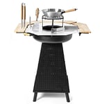 Gartenfreude Barbecue au charbon de bois Plancha avec brasero 2 en 1 avec accessoires, noir, l 101 x H 118 x P 86 cm