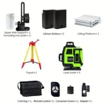 Niveau Laser 4D Professionnel 16 Lignes Vert, Auto-nivellement, Télécommande, Compact et Puissant, Silencieux, Multifonction, Sans Fil, Rechargeable, Pour Carrelage & Revêtement de Sol, Construction Durable