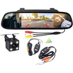 4,3" Backspegelmonitor för bil + 4LED backkamera Night Vision trådlös sändare [121]
