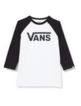 Vans Unisex Kids Classic Vans Raglan T Shirt, White-black, 10-12 Years UK