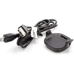 vhbw Station de chargement Chargeur avec câble Micro USB pour Garmin Forerunner 15 noir/vert ( 4,01 x 5,22 x 1,57 cm ).
