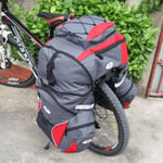 Riding equipment Mountain bike three-in-one pack bag camel bag rear shelf bag-Gray red_52*40 * 29CM