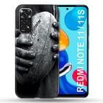 Coque pour Xiaomi Redmi Note 11 / 11S Sport Rugby Ballon Vintage