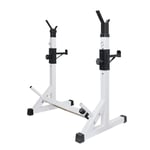YFFSS Weights Bench, Squat Rack Multi-function Weight Bench Commercial Intelligent Telescopic Bench Squat Rack Barbell (Color : White, Size : 83 * 57 * 138cm)